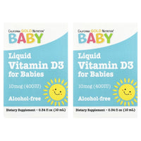Thumbnail for California Gold Nutrition Baby Vitamin D3 - Liquid D3 Supplement for Babies, Vegetarian Friendly - Developmental Support - Alcohol & Gluten Free, Non-GMO - 10 mcg (400 IU) - 0.34 fl oz (10 ml), 2