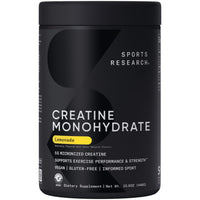 Thumbnail for Sports Research® Creatine Monohydrate - Gain Lean Muscle, Improve Performance and Strength and Support Workout Recovery* - 5 g Micronized Creatine, Lemonade - 25 Servings