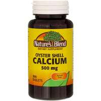 Thumbnail for Nature's Blend Oyster Shell Calcium 500 mg Tablets - 100 ct, Pack of 2