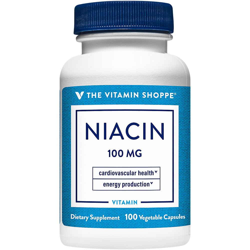 The Vitamin Shoppe Niacin Supports Cardiovascular Health Energy Production (100 Vegetable Capsules)