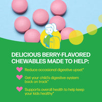 Thumbnail for Culturelle Kids Chewable Daily Probiotic for Kids, Ages 3+, 30 Count, #1 Pediatrician-Recommended Brand, Natural Berry Flavored Daily Probiotics for Digestive Health, Oral Care & Immune Support
