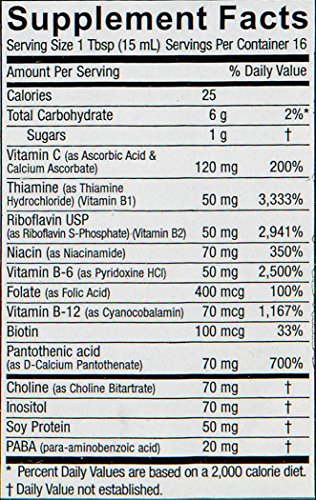 Nature's Answer Liquid Vitamin B-Complex Supports Healthy Energy Levels | Promotes Healthy Nerve Function | All-Natural Tangerine Flavor | Gluten-Free & Benzoate-Free 8oz