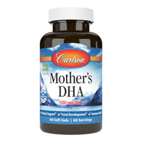 Thumbnail for Carlson - Mother's DHA, 500 mg DHA, Prenatal Support, Fetal Development & Immune Health, 60 Softgels