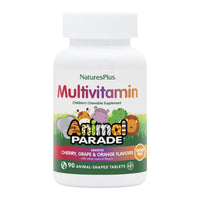 Thumbnail for NaturesPlus Animal Parade Sugar-Free Children's Multivitamin - Assorted Cherry, Grape & Orange Flavors - 90 Chewable Tablets - 45 Total Servings
