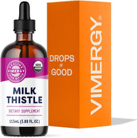 Thumbnail for Vimergy Milk Thistle – Supports Liver Function* 57 2mL (2 Droppers or 44-48 Drops) Servings (110mg Extract Per Serving) – for Healthy Digestion* – USDA Certified Organic, Vegan, Gluten-Free – 115 mL