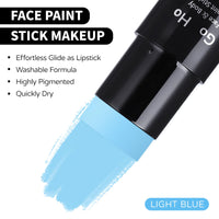 Thumbnail for Go Ho Light Blue Face Body Paint Stick,Water Based Washable Pale Blue Face Paint Stick,Full-coverage Cream Blue Body Paint for Halloween Costumes Cosplay SFX Ghost Bride Sally Makeup