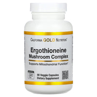 Thumbnail for California Gold Nutrition Ergothioneine Mushroom Complex with Organic Maitake, Organic Oyster, Organic Lion's Mane Mushroom Extracts and L-Ergothioneine, 90 Veggie Capsules
