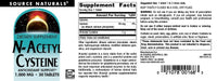 Thumbnail for Source Naturals N-Acetyl Cysteine Antioxidant Support 1000 mg Dietary Supplement that Supports Respiratory Health* - 30 Tablets
