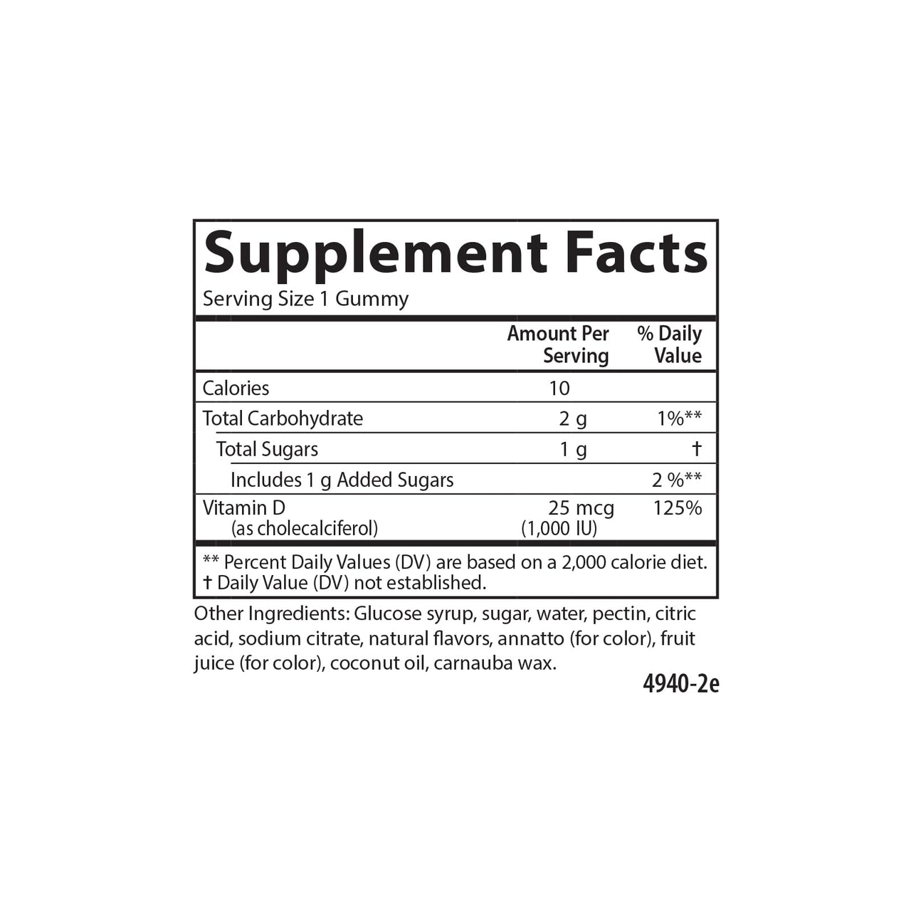 Carlson - Vitamin D3 Gummies, 1000 IU (25 mcg), Bone Health, Immune Support & Calcium Absorption, Natural Fruit Flavors, 60 Vegetarian Gummies