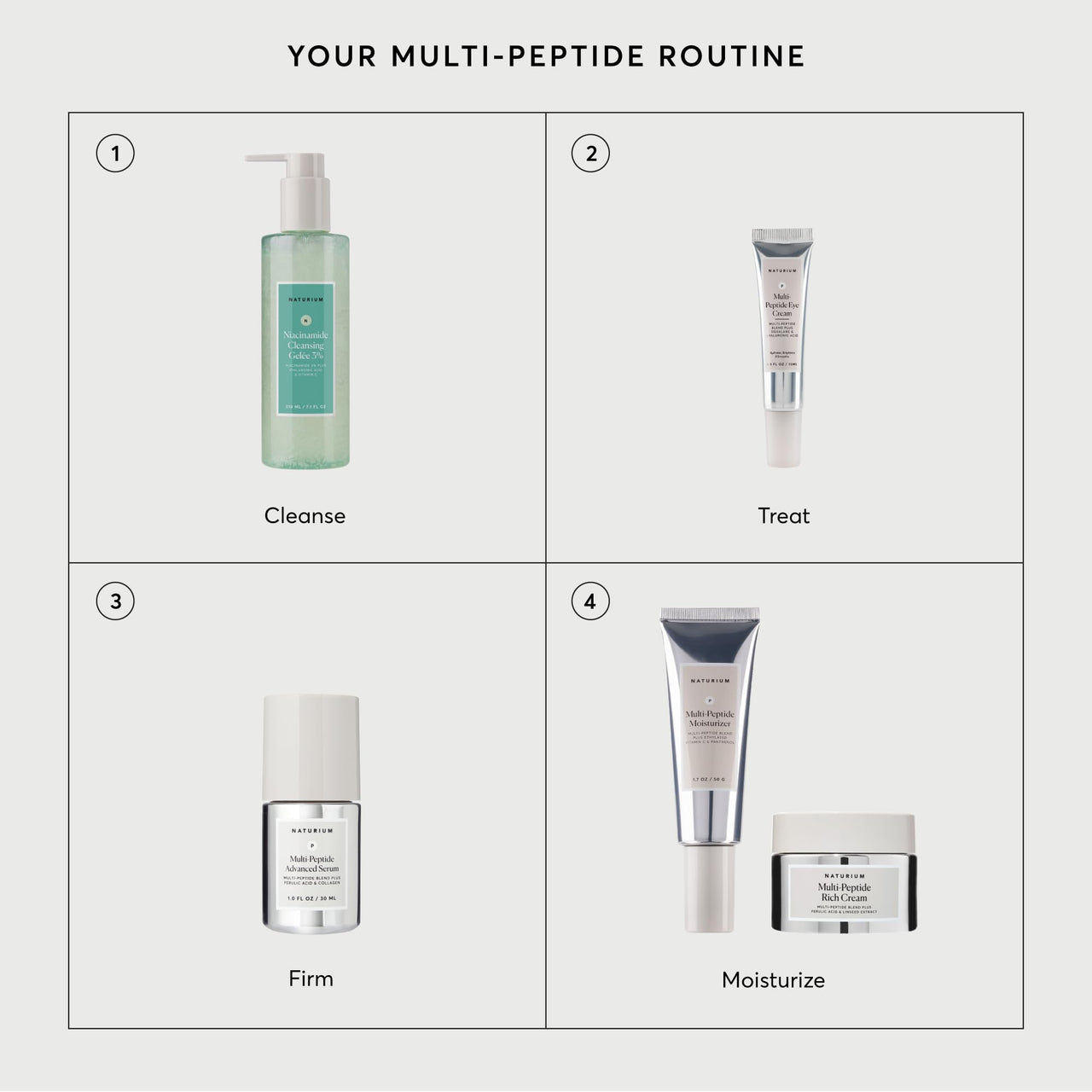 Naturium Multi-Peptide Rich Cream, Hydrating & Nourishing to Help Appearance of Fine Lines & Wrinkles, Vegan & Cruelty-Free, 1.7 oz