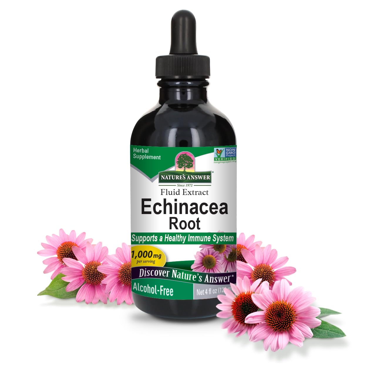 Nature's Answer Echinacea | 4 oz. Supports a Healthy Immune System | Non-GMO | Alcohol-Free, Gluten-Free, Vegan, Kosher Certified & No Preservatives 4 fl oz