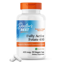 Thumbnail for Doctor's Best Fully Active Folate with Quatrefolic400 mcg, Healthy Mood, Memory, Circulation, Well-Being, 90 VC