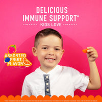 Thumbnail for Airborne 500mg Vitamin C + Zinc Immune Support Supplement Gummies for Kids, Assorted Fruit Flavor, Gluten Free Crafted Blend with Powerful Antioxidants Vitamins C & E, 21 Gummies (4 Pack)