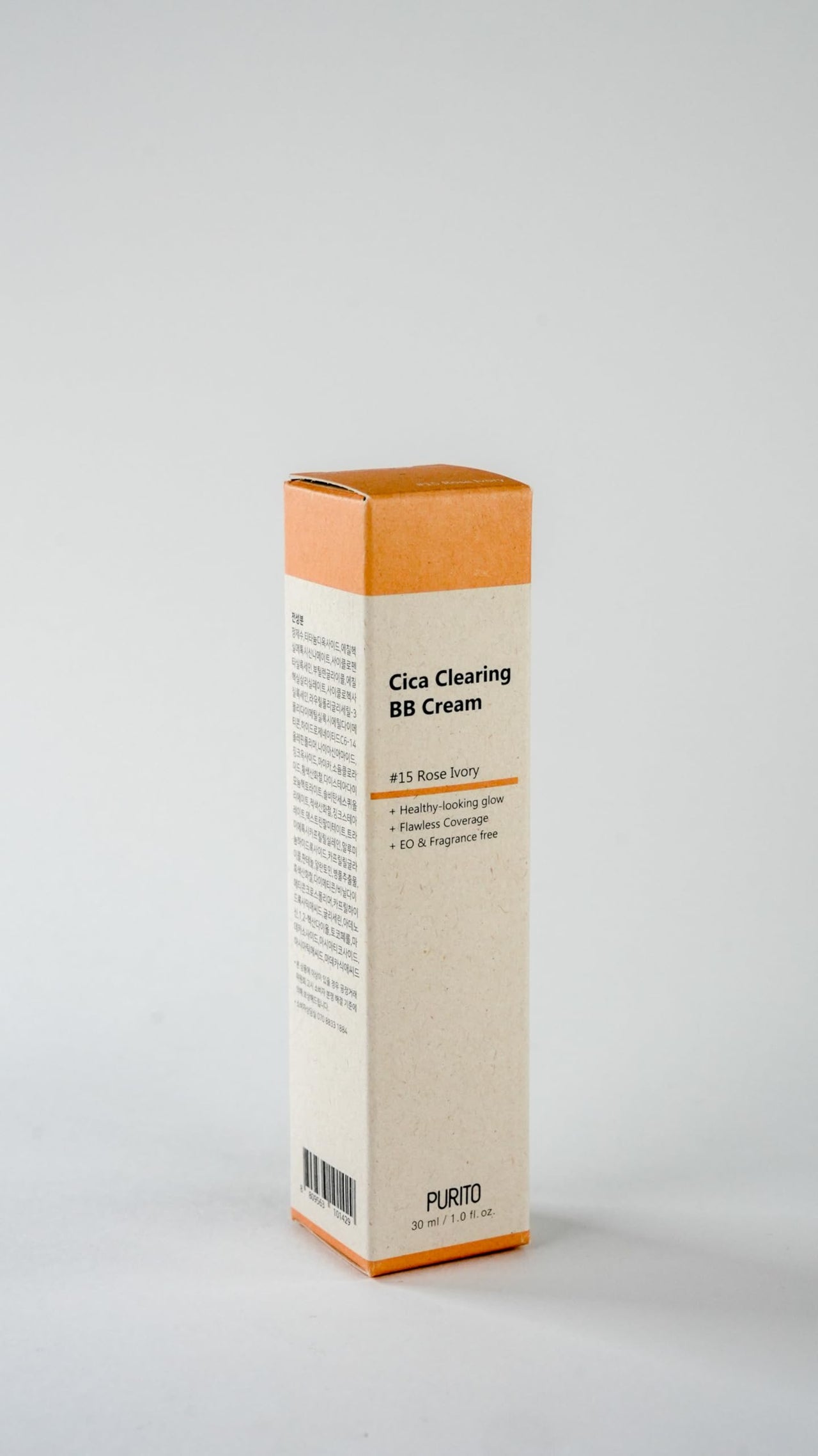 PURITO Cica Clearing BB Cream #15 Rose Ivory 1 fl.oz / 30ml, Vegan bb cream, foundation, cruelty free