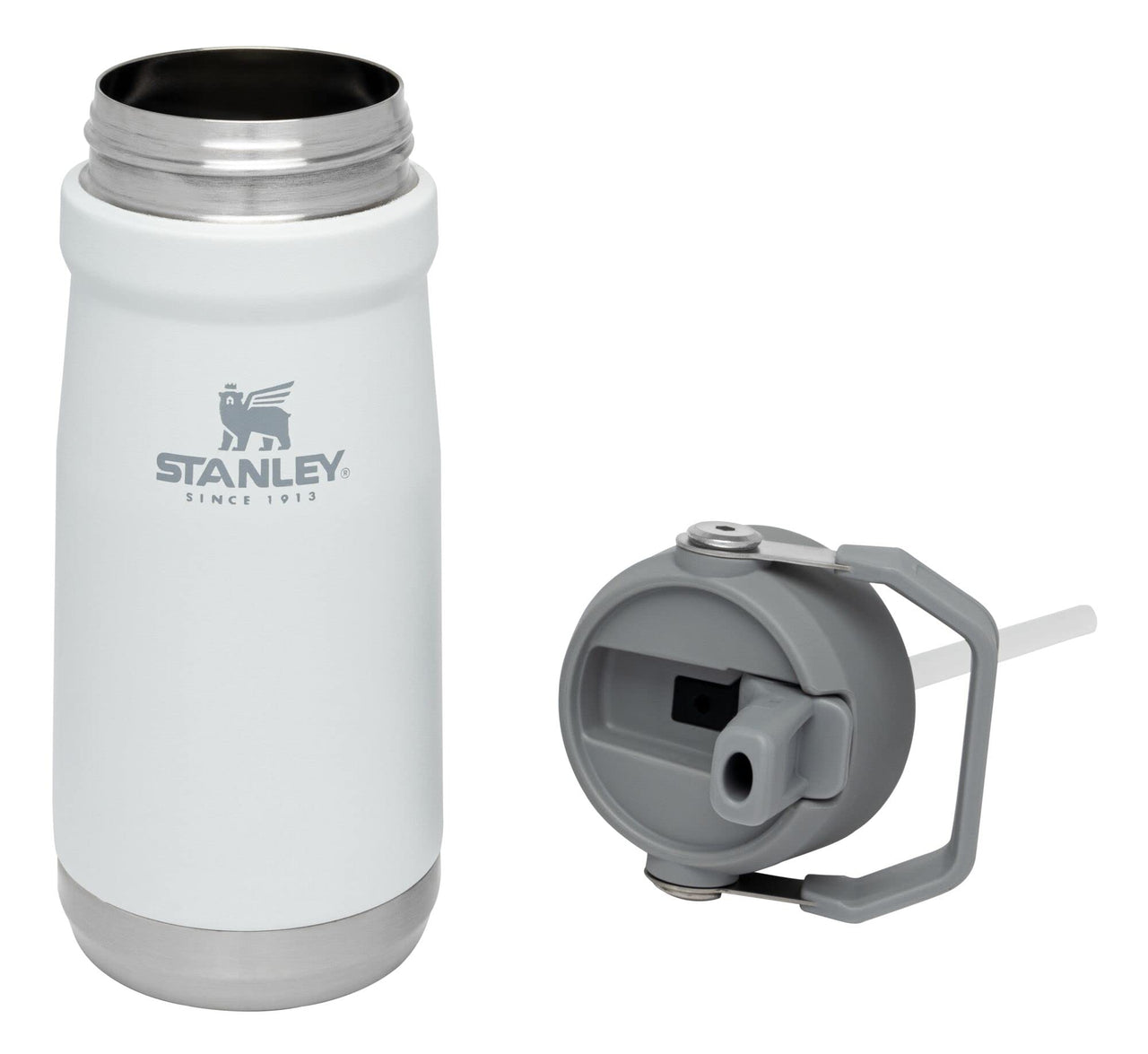 Stanley IceFlow Flip Straw Water Bottle 17 oz | Built-In Straw for Travel and Sports | Lightweight and Leak Resistant | Insulated Stainless Steel | BPA-Free | Polar