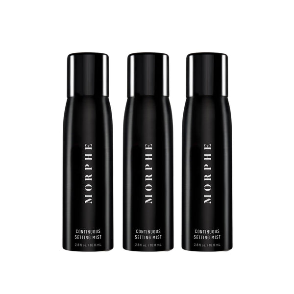 Morphe Continuous Setting Mist - Micro-Fine Setting Spray for Makeup with a Natural Finish - Helps Makeup Resist Caking or Fading & Increases Wear of Foundation (3 Count, 2.8 fl oz)