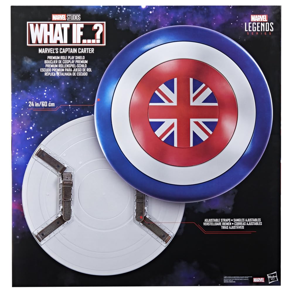 Marvel Legends Series Captain Carter Premium Roleplay Shield, Disney + What If...? Adult Roleplay Gear