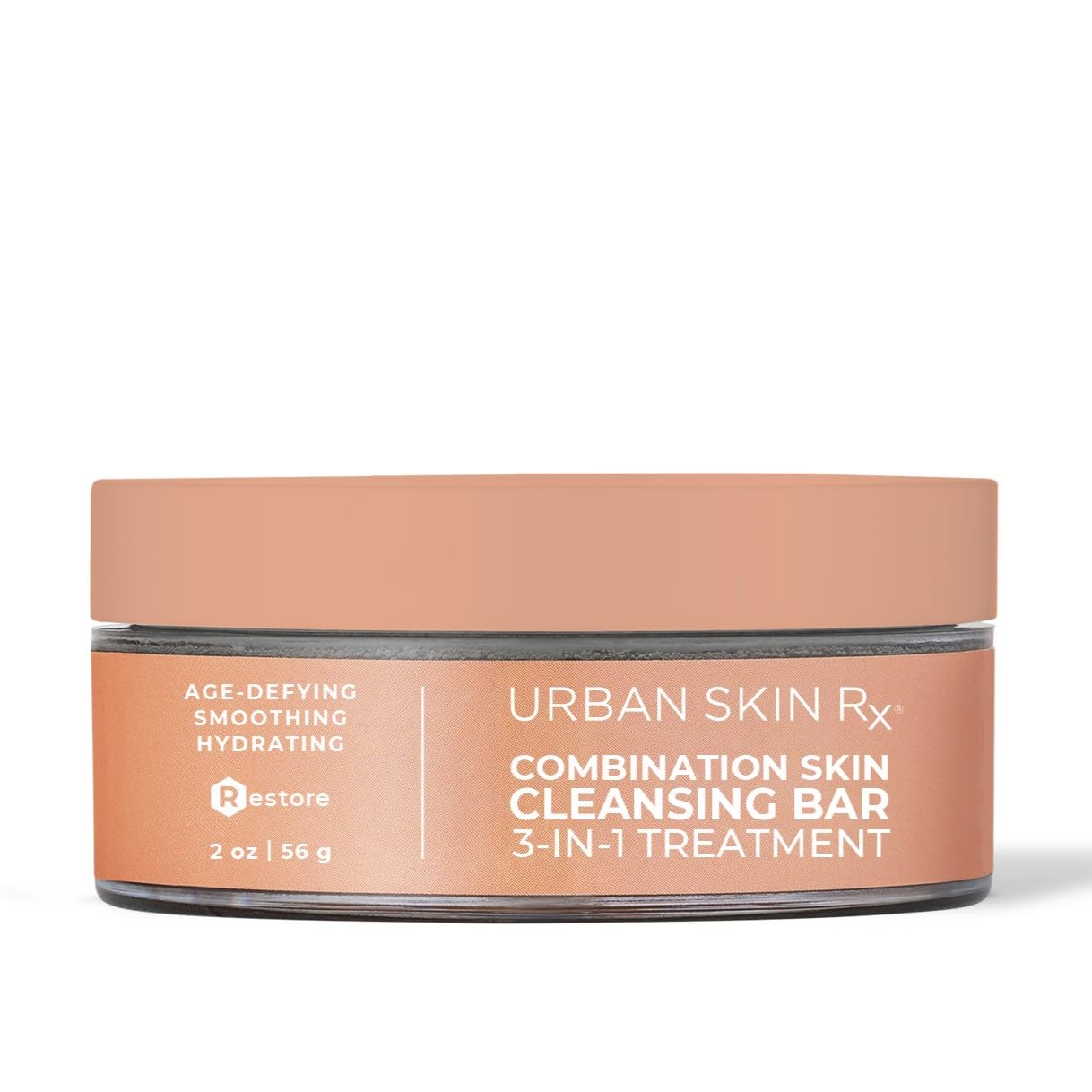 Urban Skin Rx® Combination Skin 3-In-1 Daily Treatment Cleansing Bar, Exfoliator + Rejuvenating Mask, Hydrates & Helps Diminish the Appearance of Dullness, Dark Marks, Fine Lines & Wrinkles, 2.0 Oz