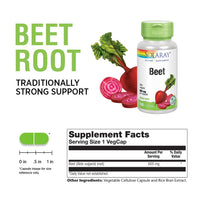 Thumbnail for SOLARAY Beet Root 605mg | May Support Cardiovascular Health & Athletic Performance, Kidney, Liver & Blood Health | Non-GMO | Vegan | 100 VegCaps