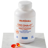 Thumbnail for Vital Choice Om3 Dha+D Concentrated Dha Fish Oil and Vitamin D3 Dietary Supplement, 180 Softgels