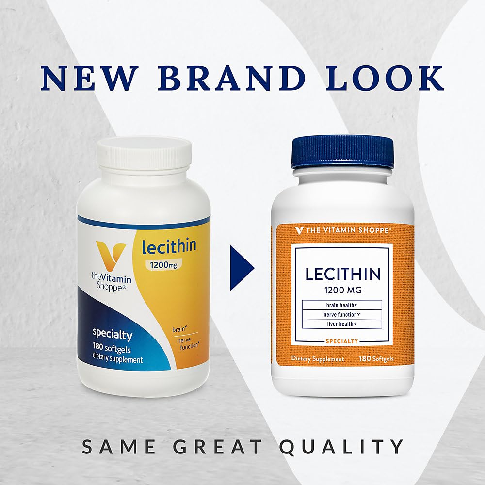 The Vitamin Shoppe Lecithin 1200mg Natural Combination Essential Fatty (180 Softgels)