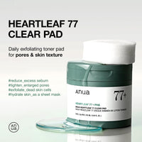 Thumbnail for ANUA Heartleaf 77 Toner Pad, Mild Exfoliating Facial Pads for Glass Skin, Hydrating Pore Care for Sensitive Skin, Heartleaf Extract, PHA, Centella, Non comedogenic, Korean Skin Care (70 Pads)