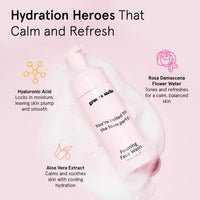 Thumbnail for grace & stella Award Winning Travel Face Wash (60ml) Hydrating & Gentle Foaming Facial Cleanser with Hyaluronic Acid, Rose Water, Aloe Vera - Moisturizing Cleansing Foam for Normal to Very Dry Skin