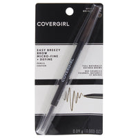 Thumbnail for COVERGIRL Easy Breezy Brow Micro-Fine and Define Pencil, Soft Brown, 0.03 Pound , Brown Eyebrow Pencil, No Sharpening Needed, Built in Spoolie, Safe for Sensitive Eyes, Removes Easily