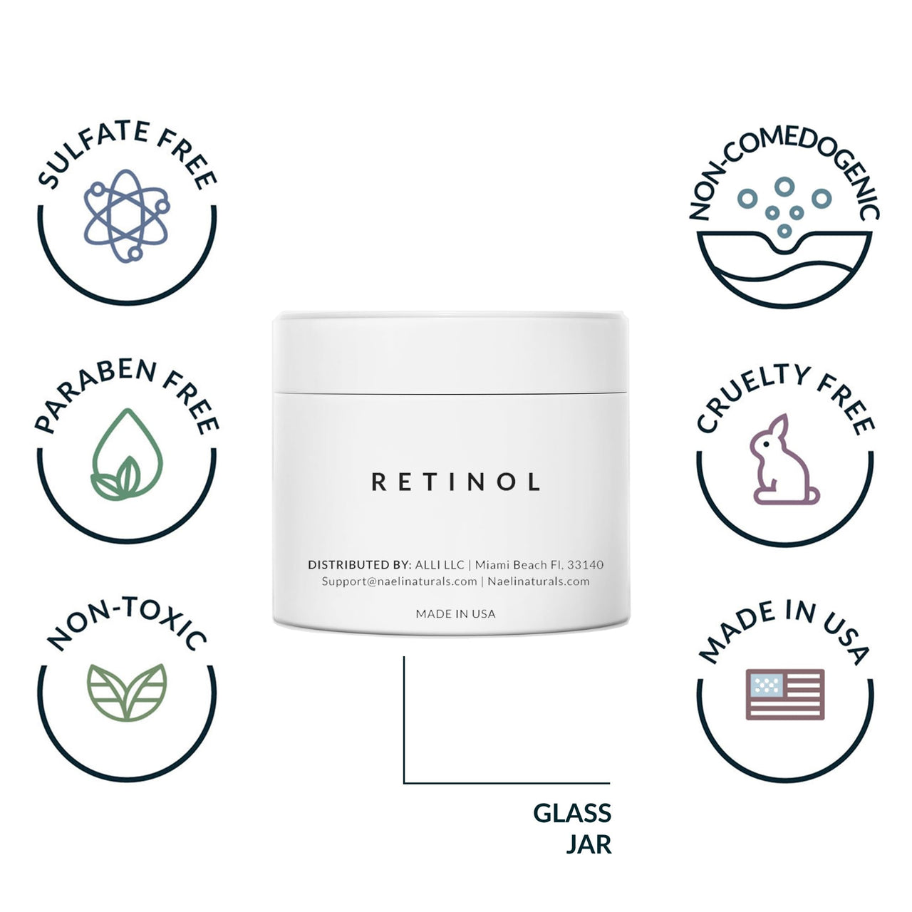 Retinoid Cream - 4.25% Retinol Night Moisturizer for Face & Neck with Collagen, Peptides & Hyaluronic Acid - Anti Aging Wrinkle Cream, Improves Skin Tone & Texture, 3.4 oz