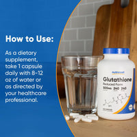 Thumbnail for Nutricost Glutathione Capsules 500mg, 240 Capsules - Gluten Free, GMO Free