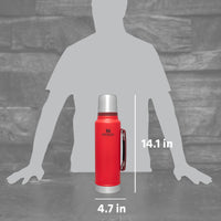 Thumbnail for Stanley Classic Legendary Vacuum Bottle 1.5 qt | Wide Mouth with Leakproof Cup Lid | Keep Drinks Hot or Cold | Packable for Travel | Insulated Stainless Steel Thermal Bottle | BPA-Free | Lava