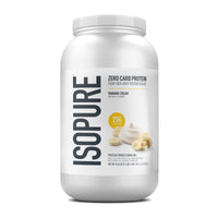 Thumbnail for Isopure Zero Carb 100% Pure Whey Isolate Protein Powder, Lactose Free, Gluten Free, With Vitamins, Banana Cream, 25g Protein Per Serving, 3 Lbs, 44 Servings (Packaging May Vary)