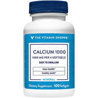 Thumbnail for The Vitamin Shoppe Calcium 1,000MG - Bone Strength, Teeth Health & Muscle Function Support, Daily Mineral (100 Softgels)