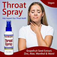 Thumbnail for NutriBiotic – Throat Spray with GSE, 4 Fl. Oz | Gentle and Soothing Sore Throat Support with Grapefruit Seed Extract, Zinc & Menthol | Alcohol Free & Non-Medicated