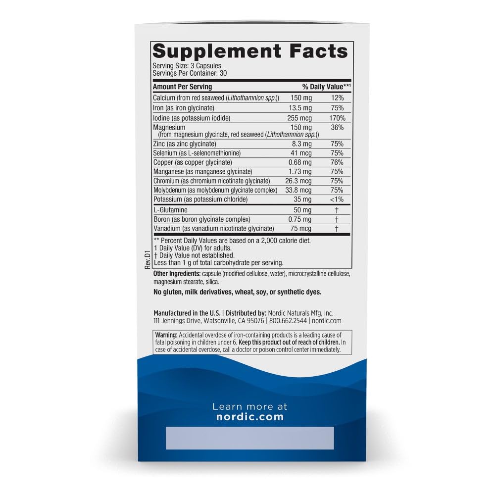 Nordic Naturals Multi Minerals, Unflavored - 90 Capsules - 11 Essential Minerals - Optimal Health & Wellness - Certified Vegan - Non-GMO - 30 Servings