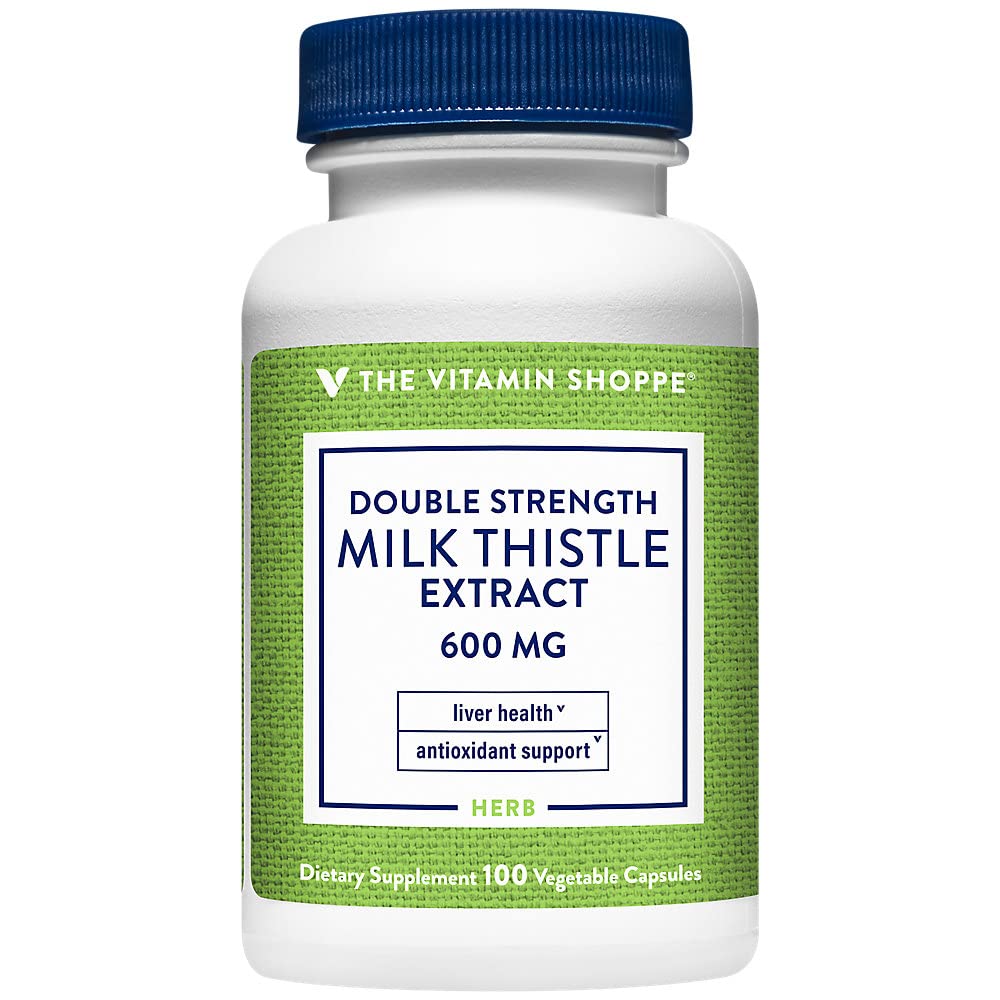 The Vitamin Shoppe Milk Thistle 600 MG - Liver Health Support, Detoxification & Antioxidant Protection (100 Capsules)