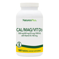 Thumbnail for NaturesPlus Calcium/Magnesium/Vitamin D3 with Vitamin K2 - Supports Bone & Immune Health - Vegetarian, Gluten Free - 180 Tablets - 45 Servings