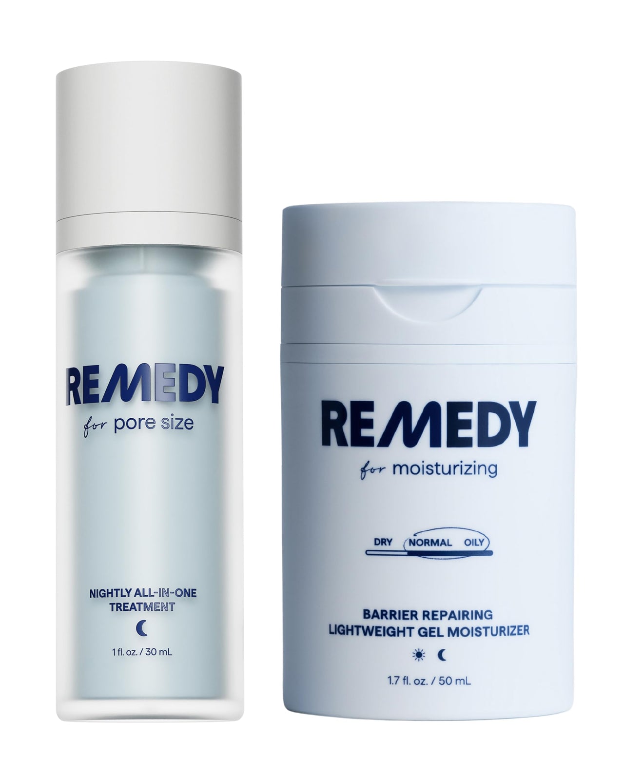 Remedy The Pore Size Stack | 2-Piece Targeted System | Pore Minimizer Treatment & Lightweight Gel Moisturizer | Retinol, Salicylic Acid, Niacinamide, Ceramides | Created by Dermatologist Dr. Shah