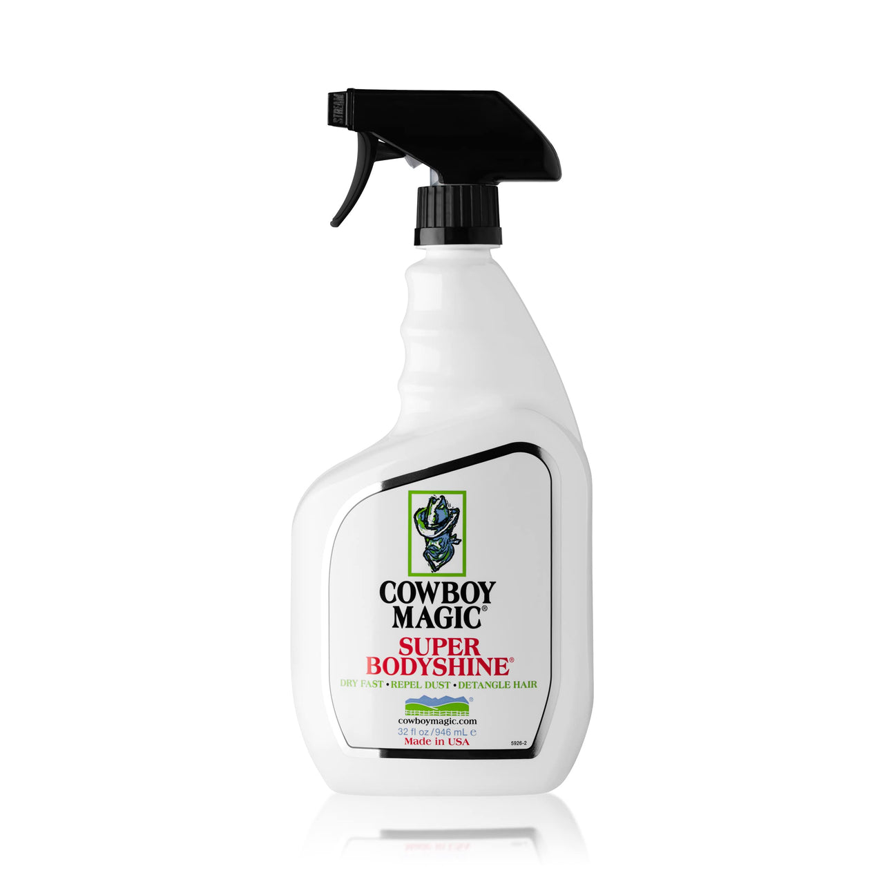 COWBOY MAGIC Super Bodyshine FAST DRY REPEL DUST DETANGLE HAIR 32 Ounce