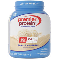 Thumbnail for Premier Protein Powder, Vanilla Milkshake, 30g Protein, 1g Sugar, Gluten Free, No Soy, 40.2 oz (29 Servings)
