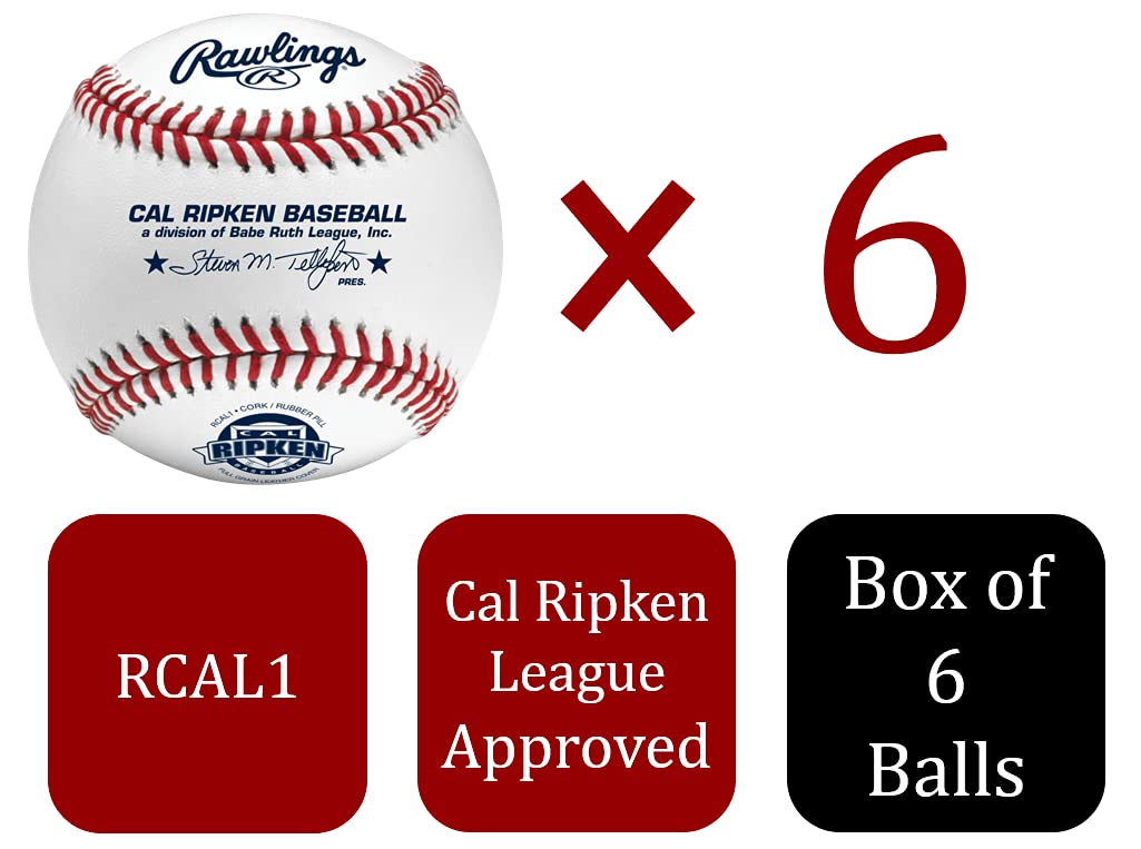 Rawlings | CAL RIPKEN LEAGUE Baseballs | Competition Grade | RCAL1 | Youth/14U | 6 Count
