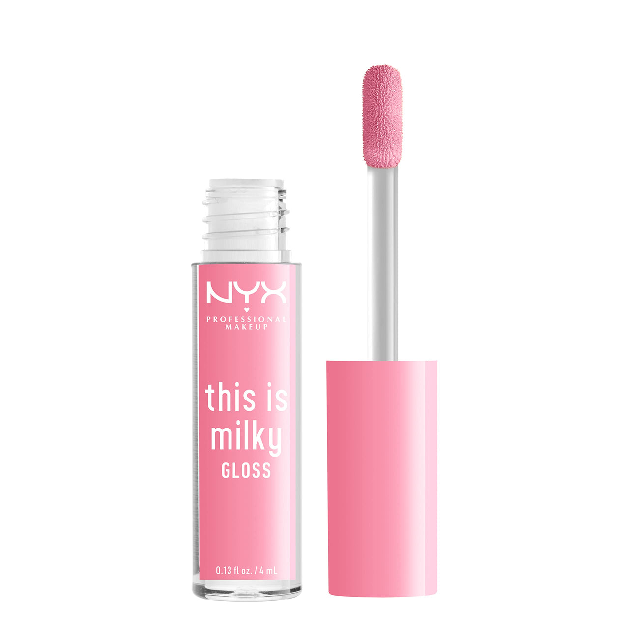NYX PROFESSIONAL MAKEUP This Is Milky Gloss, Vegan Lip Gloss, 12 Hour Hydration - Milk It Pink (Sheer Baby Pink)