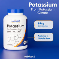 Thumbnail for Nutricost Potassium Citrate 99mg, 500 Capsules