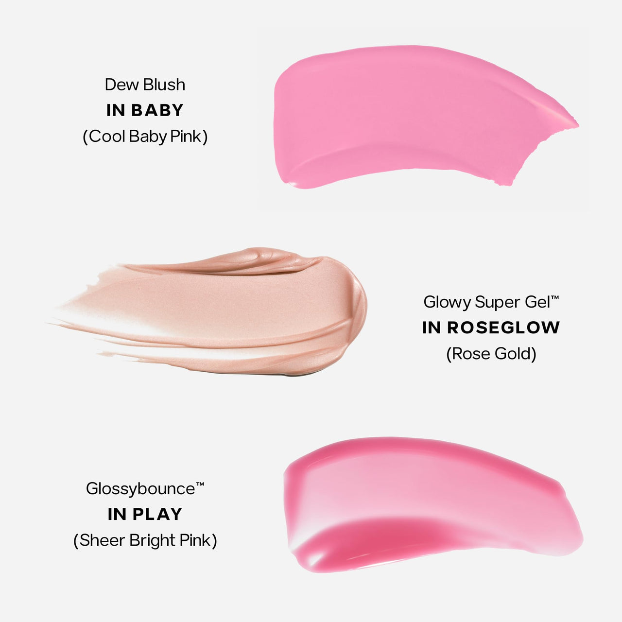 Saie SaieGlow Starter Makeup Kit - Glowy Super Gel, Dew Blush, and Glossybounce Lip Gloss - Essential Makeup Set in a Mini Reusable Jelly Travel Bag (3 Count)
