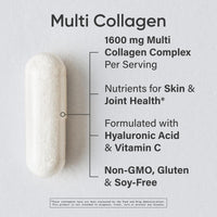 Thumbnail for Sports Research Multi Collagen Pills (Type I, II, III, V, X) Hydrolyzed Collagen Peptides with Hyaluronic Acid + Vitamin C | Non-GMO Verified & Gluten Free - 90 Capsules
