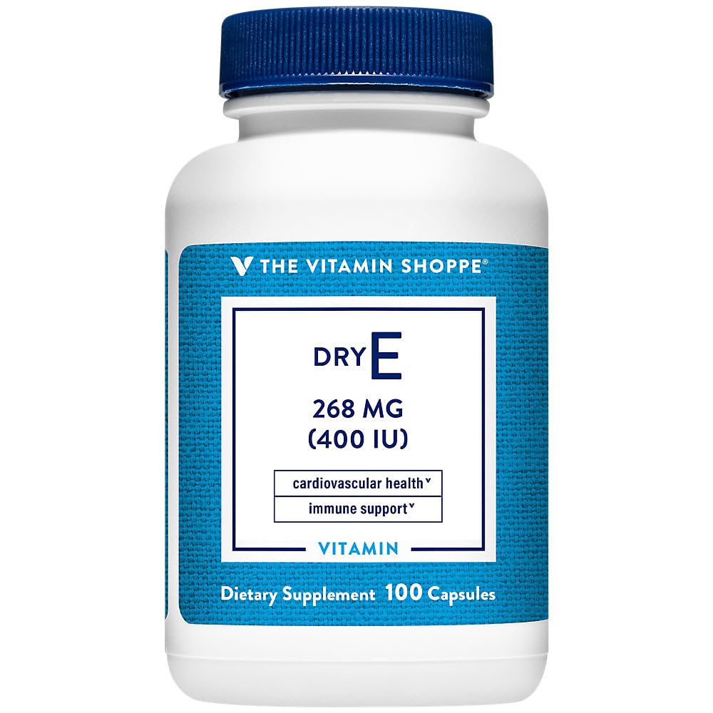 The Vitamin Shoppe Vitamin E 400IU - Antioxidant Support for Skin Health & Immune Function, Daily Vitamin (100 Capsules)