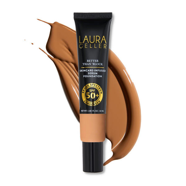 LAURA GELLER NEW YORK Better Than â€˜Block Skincare-Infused Serum Foundation with Broad Spectrum SPF 50+, Sand