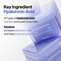 Thumbnail for MEDIHEAL Watermide Moisture Pad - Square Cotton Facial Toner Pads with Icelandic Glacial Water - Improve Skin Temperature, Hydrating to Dry, Puffy, Coarse Skin -Vegan Eco Silk,100 Pads