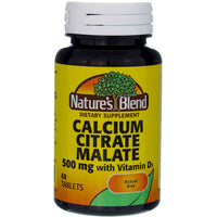 Thumbnail for Nature's Blend Calcium Citrate Malate 500 mg Tabs, Unflavored, 60 Count