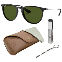Thumbnail for Ray-Ban RB4171 ERIKA CLASSIC POLARIZED Phantos Shaped Sunglasses for Men & Women – Includes Official Rayban Eyewear Kit – Ideal Formal & Casual Wear Sunglasses – G-15 Green Lens